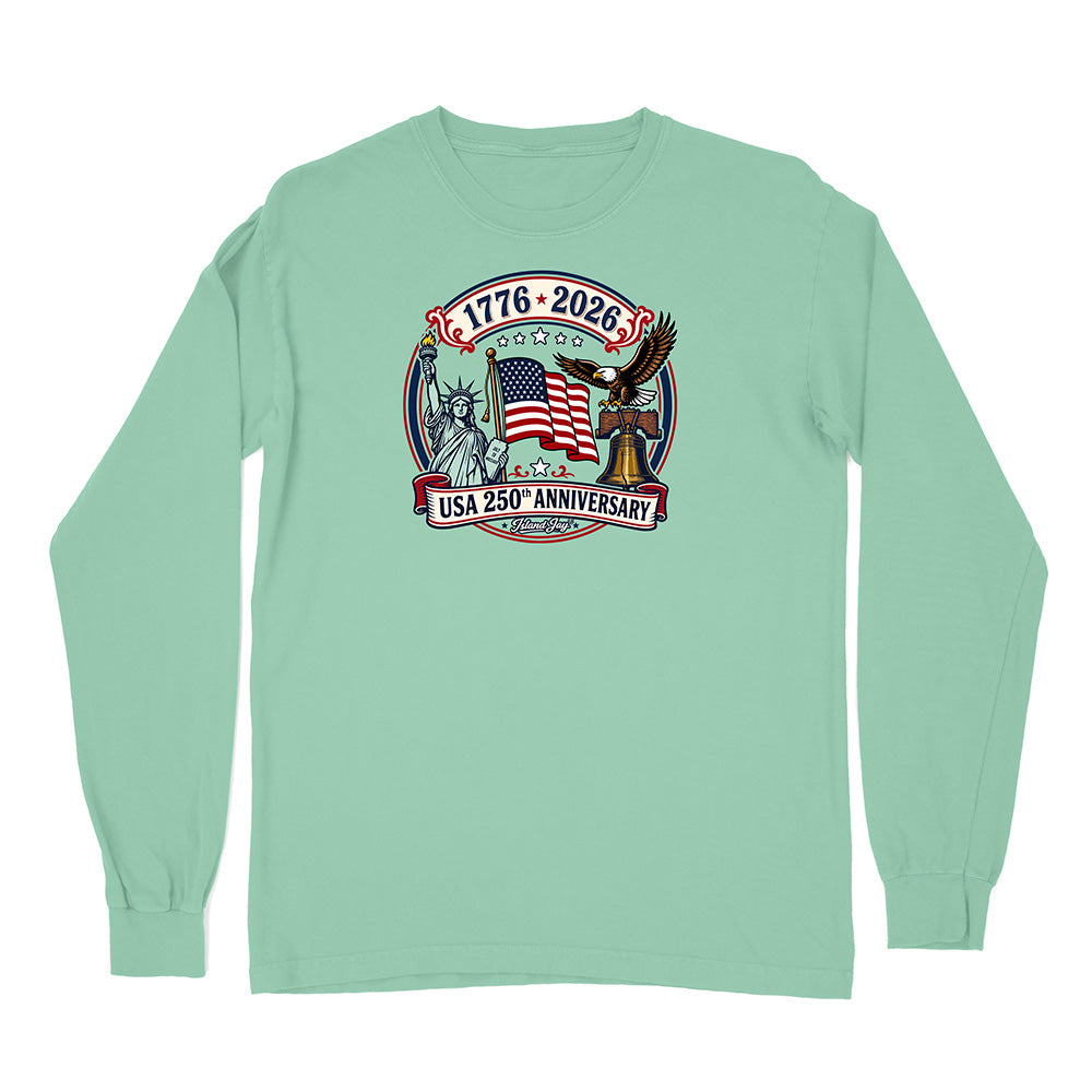250th US Anniversary Statue Of Liberty & Eagle Long Sleeve Shirt