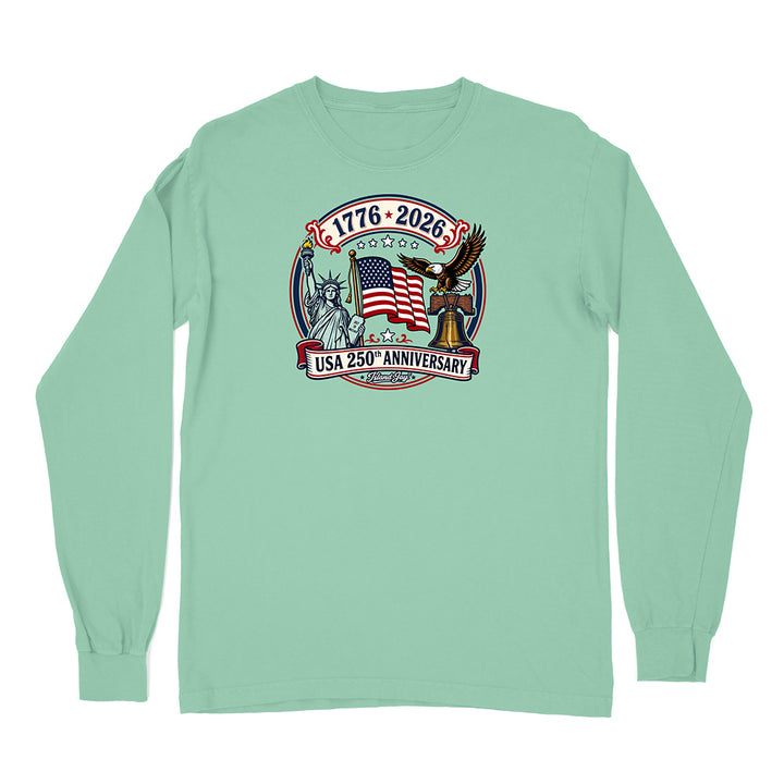 250th US Anniversary Statue Of Liberty & Eagle Long Sleeve Shirt