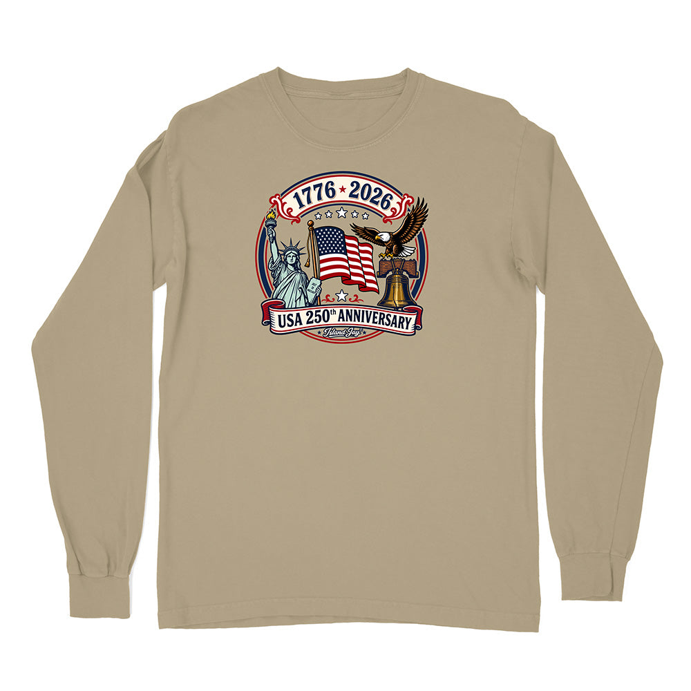 250th US Anniversary Statue Of Liberty & Eagle Long Sleeve Shirt