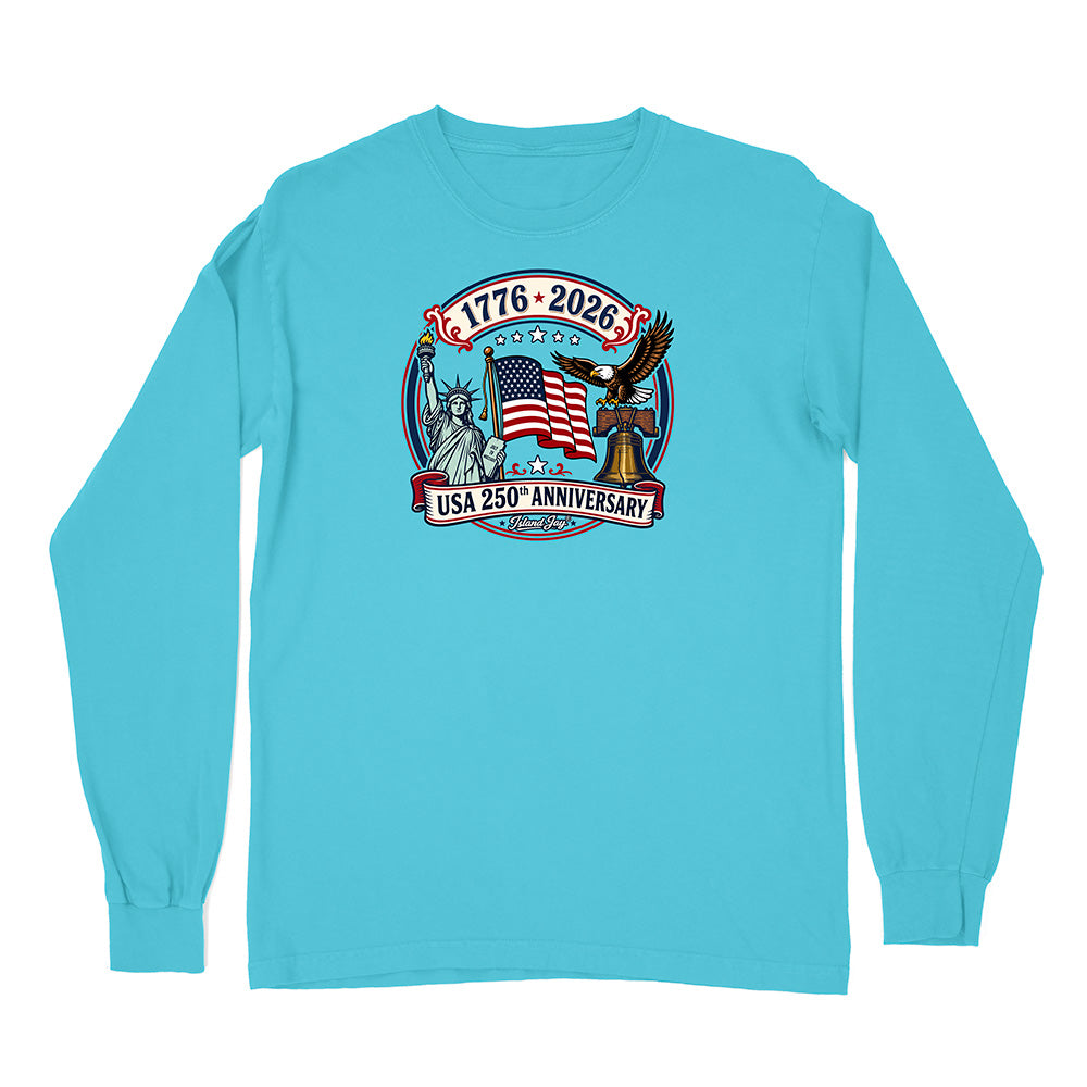 250th US Anniversary Statue Of Liberty & Eagle Long Sleeve Shirt