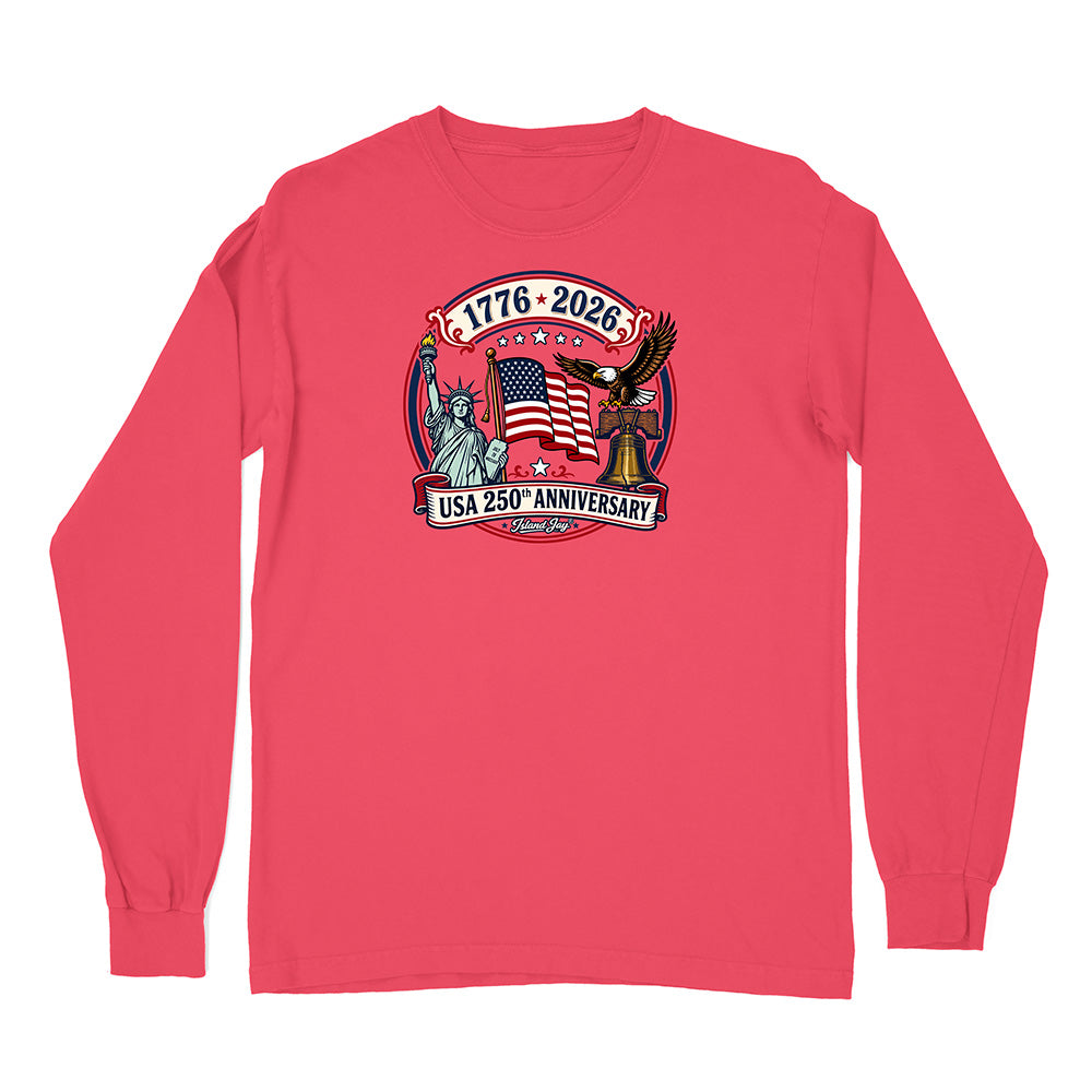 250th US Anniversary Statue Of Liberty & Eagle Long Sleeve Shirt