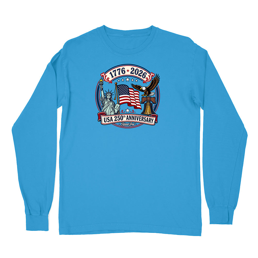 250th US Anniversary Statue Of Liberty & Eagle Long Sleeve Shirt