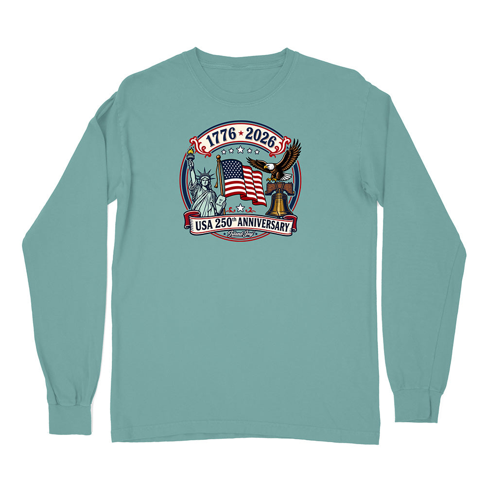 250th US Anniversary Statue Of Liberty & Eagle Long Sleeve Shirt