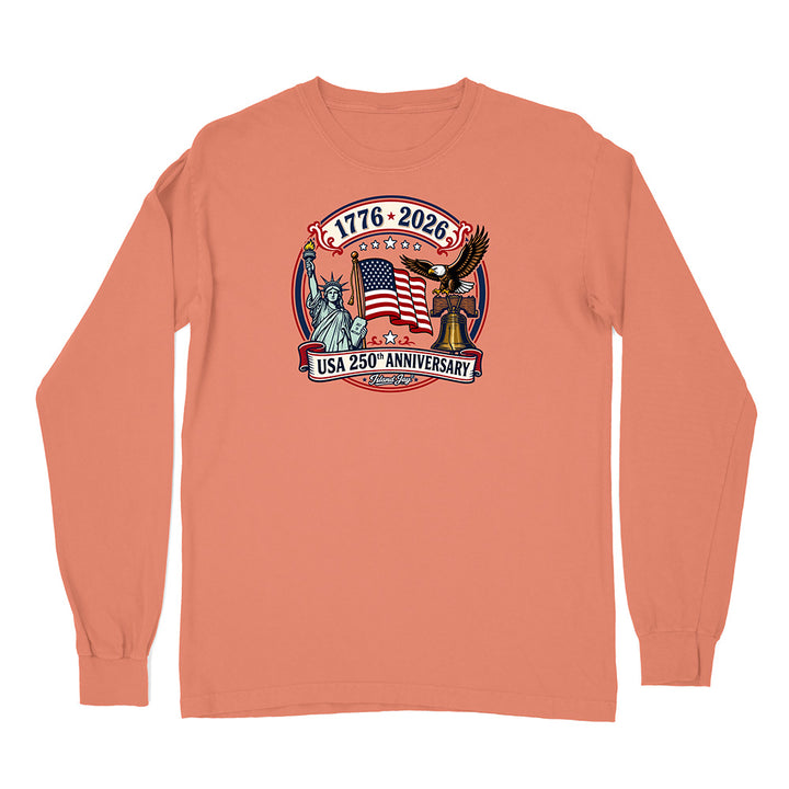 250th US Anniversary Statue Of Liberty & Eagle Long Sleeve Shirt
