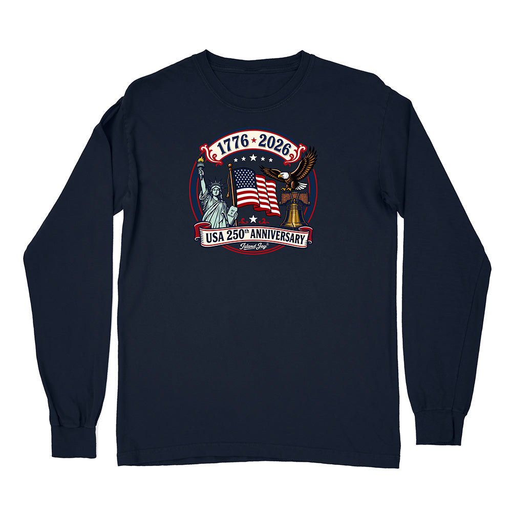 250th US Anniversary Statue Of Liberty & Eagle Long Sleeve Shirt
