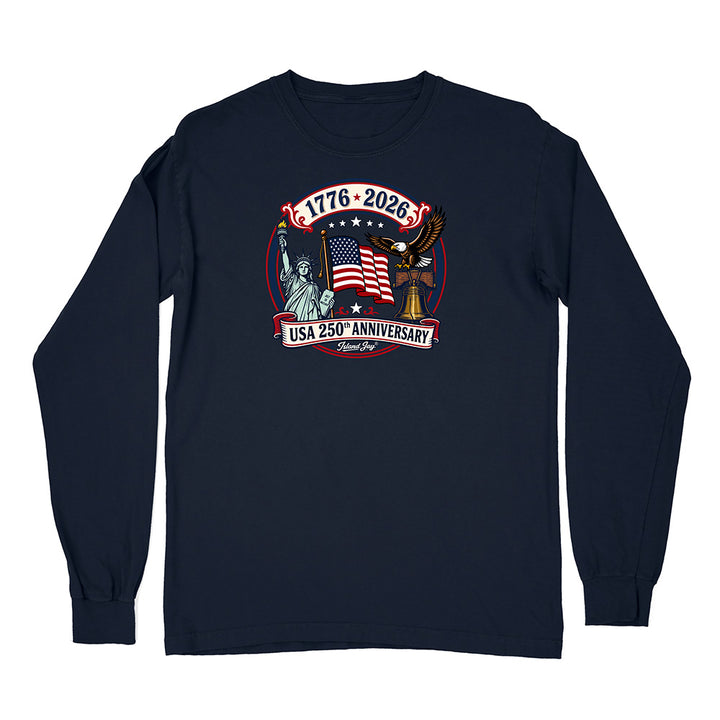 250th US Anniversary Statue Of Liberty & Eagle Long Sleeve Shirt