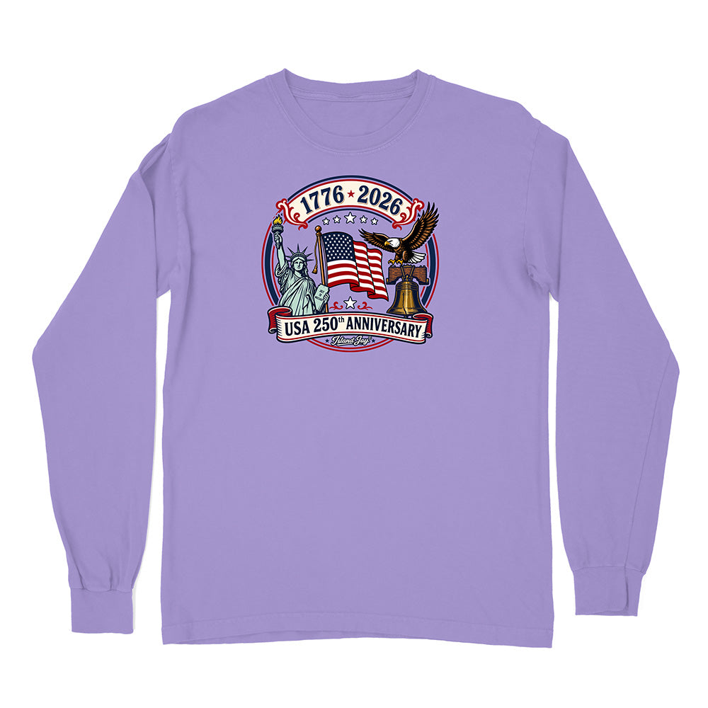 250th US Anniversary Statue Of Liberty & Eagle Long Sleeve Shirt