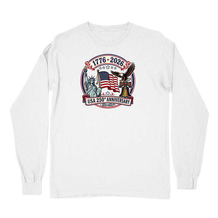 250th US Anniversary Statue Of Liberty & Eagle Long Sleeve Shirt