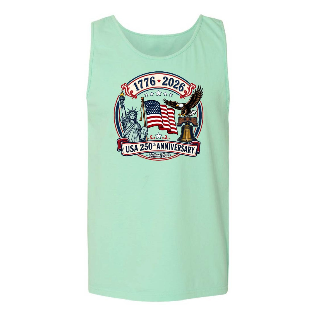 250th US Anniversary Statue Of Liberty & Eagle Tank Top