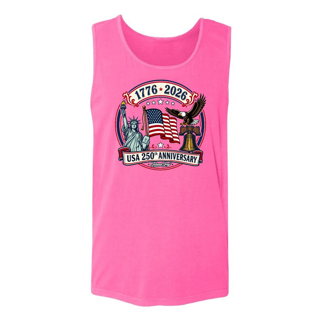 250th US Anniversary Statue Of Liberty & Eagle Tank Top