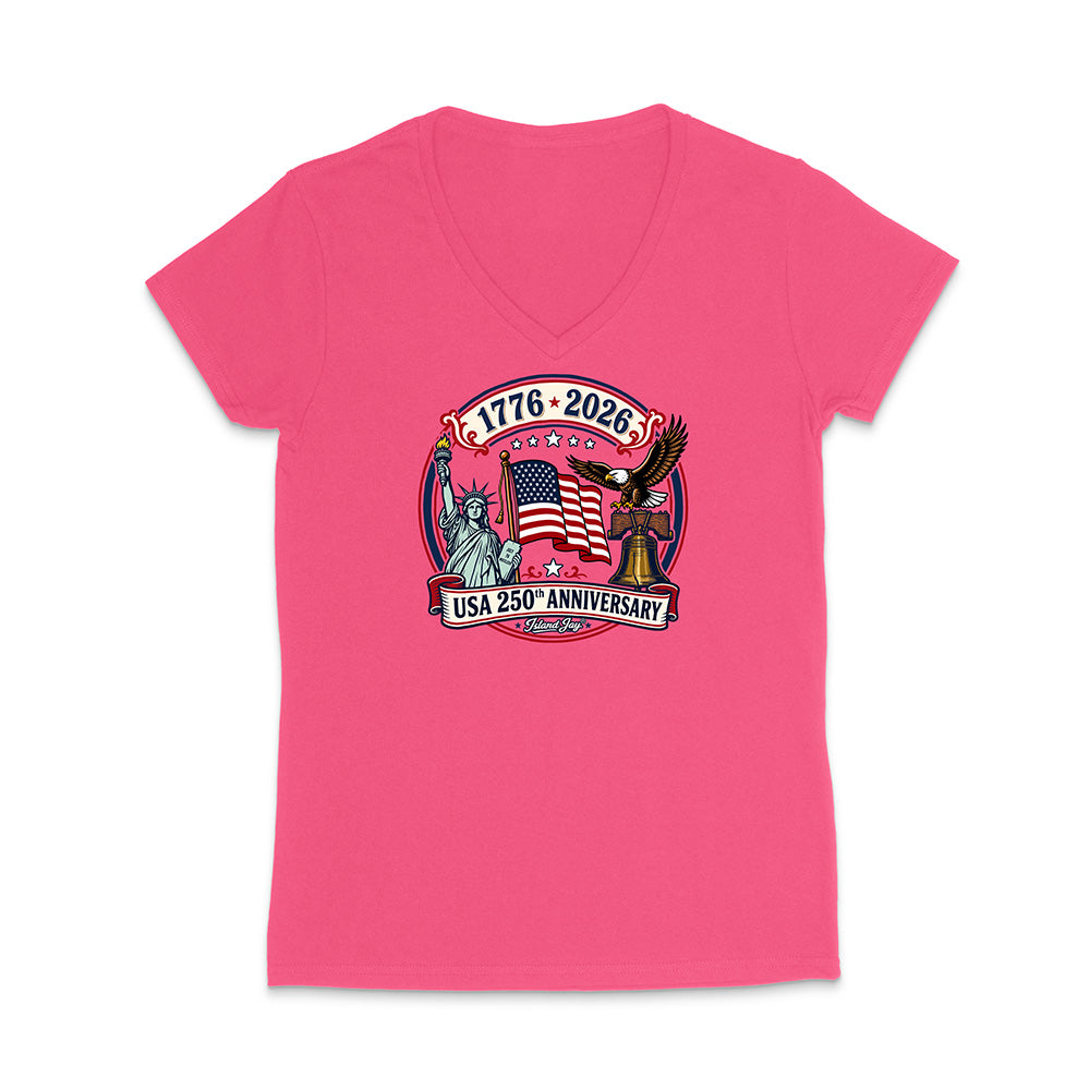 250th Patriotic design with eagle, flag and statue of liberty