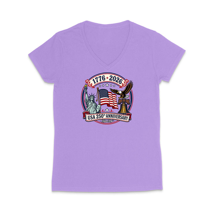 250th Patriotic design with eagle, flag and statue of liberty