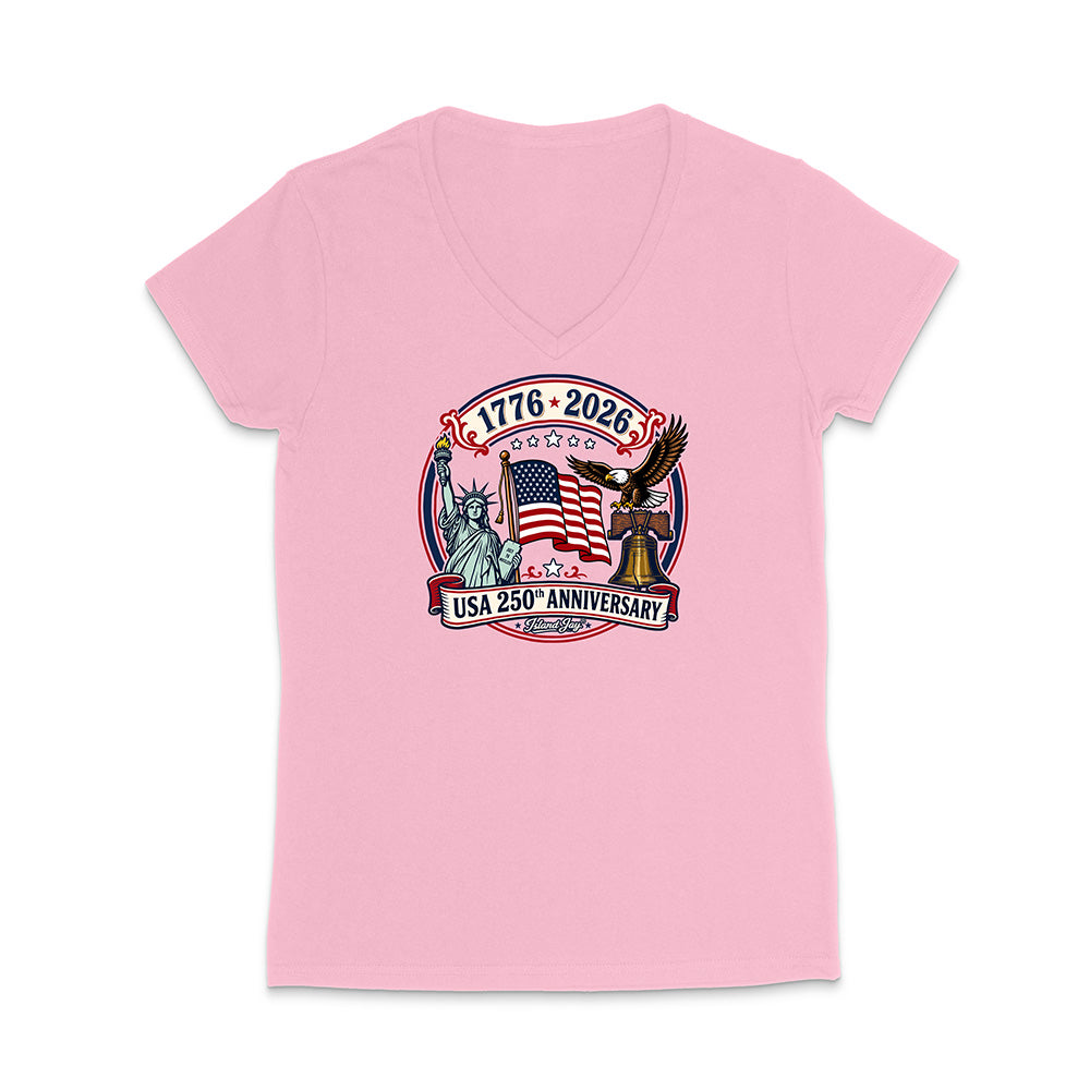 250th Patriotic design with eagle, flag and statue of liberty