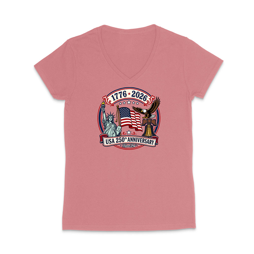 250th Patriotic design with eagle, flag and statue of liberty