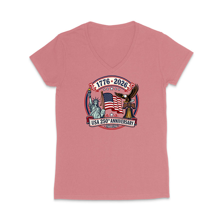 250th Patriotic design with eagle, flag and statue of liberty