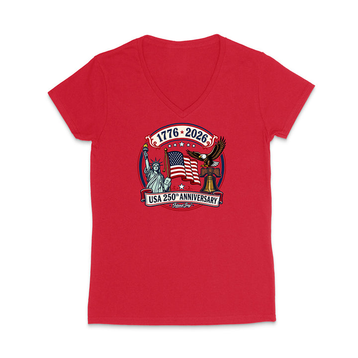 250th Patriotic design with eagle, flag and statue of liberty