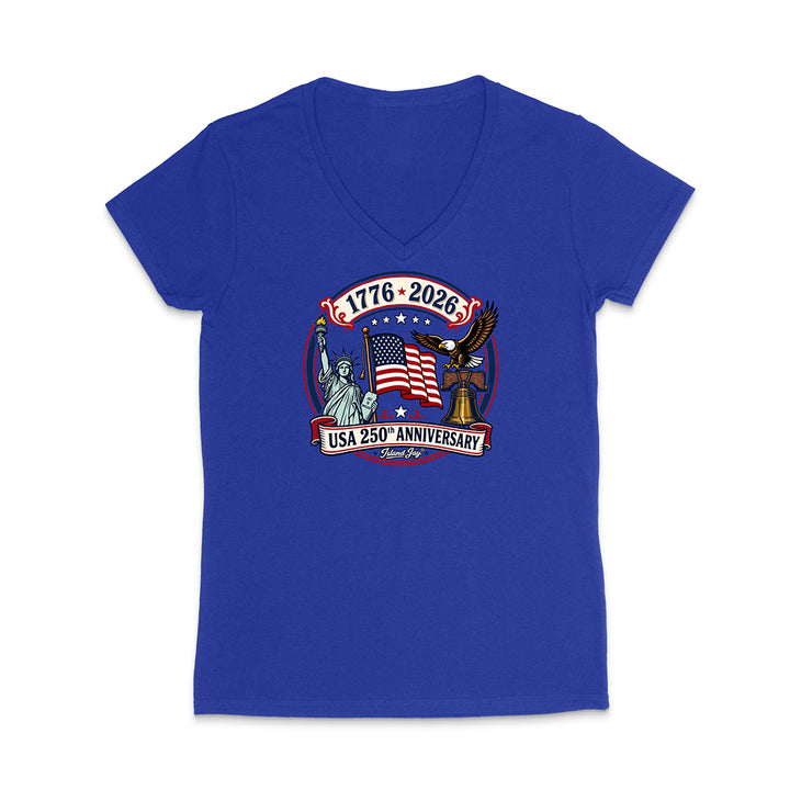 250th Patriotic design with eagle, flag and statue of liberty