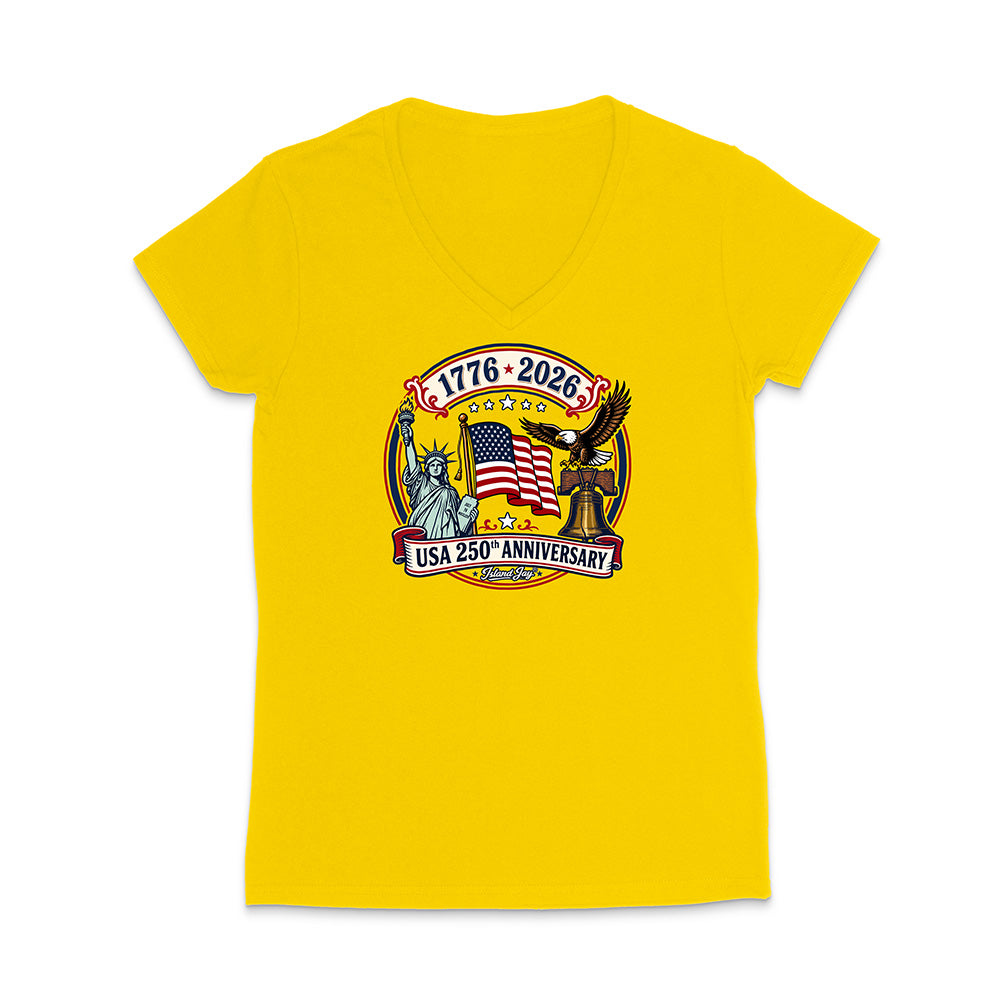 250th Patriotic design with eagle, flag and statue of liberty