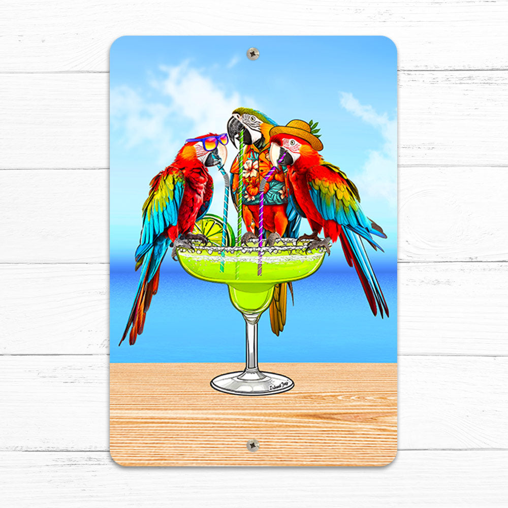 Margarita Parrot Party 8" x 12" Beach Sign
