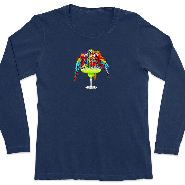 Women's Margarita Parrot Party Long Sleeve T-Shirt