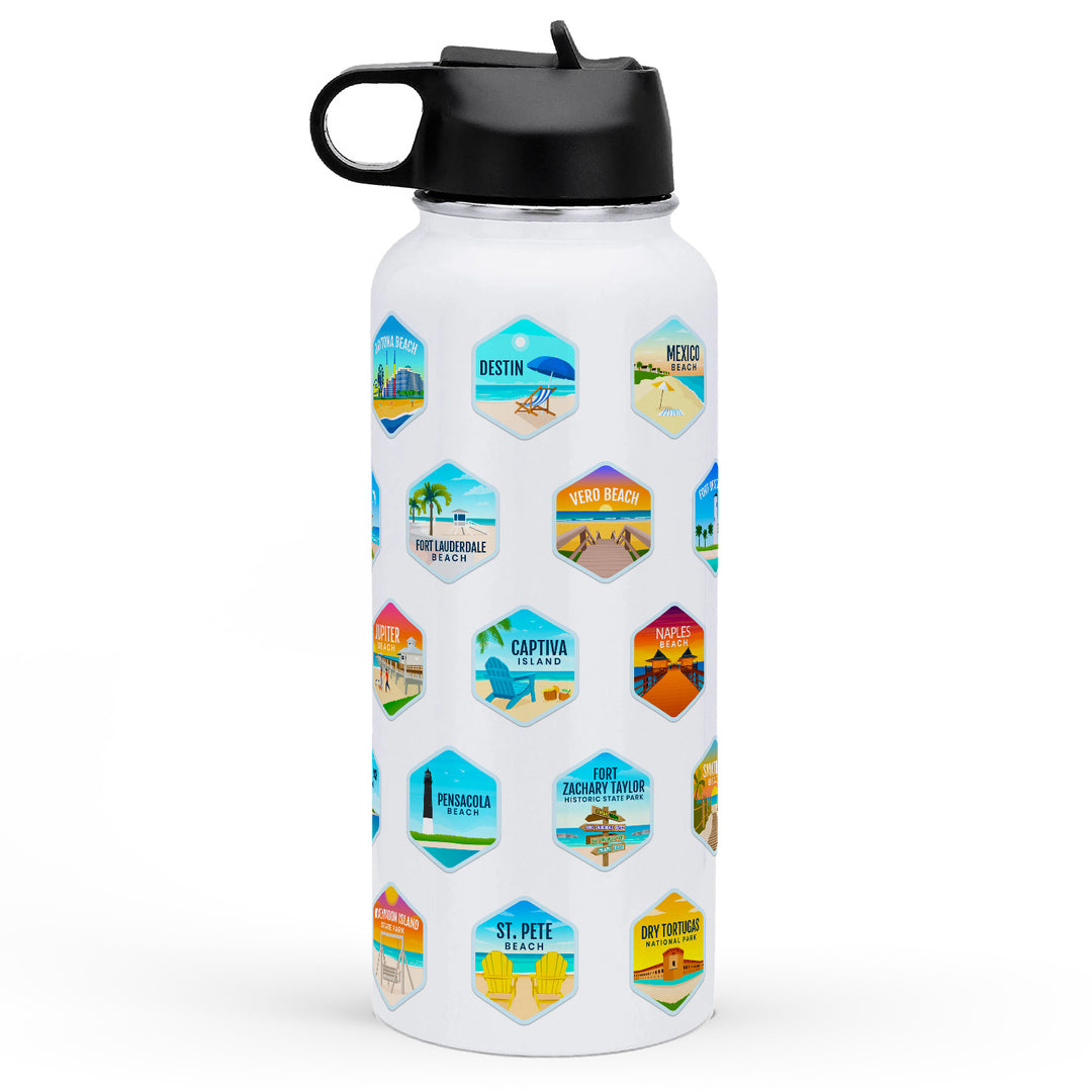 Florida Beach Towns Water Bottle