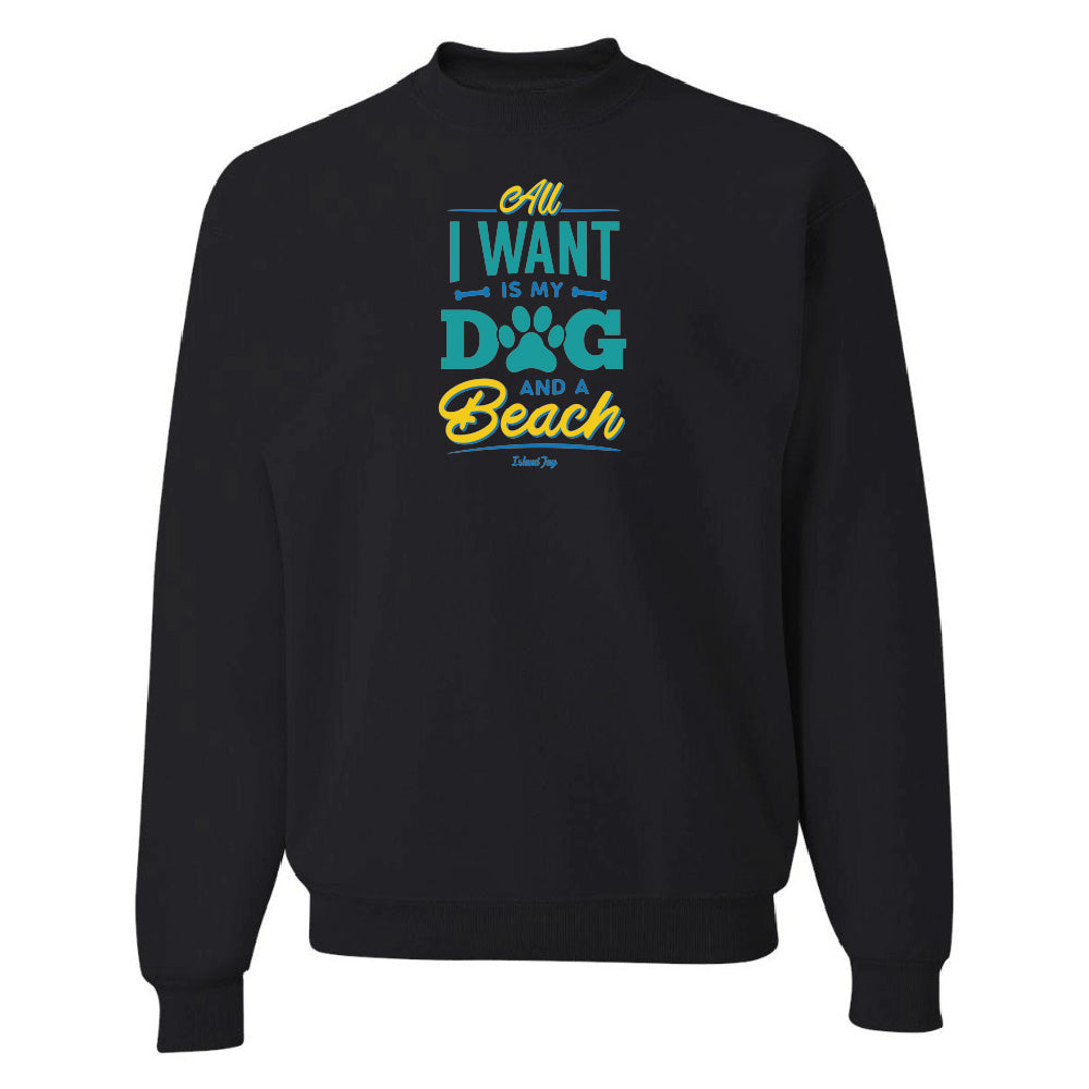 Black sweatshirt with colorful text design on a white background