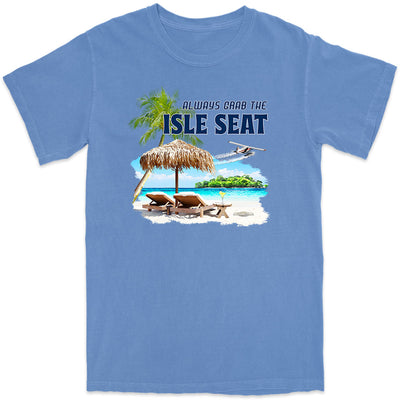 Always Grab the Isle Seat Beach T-Shirt Flo Blue