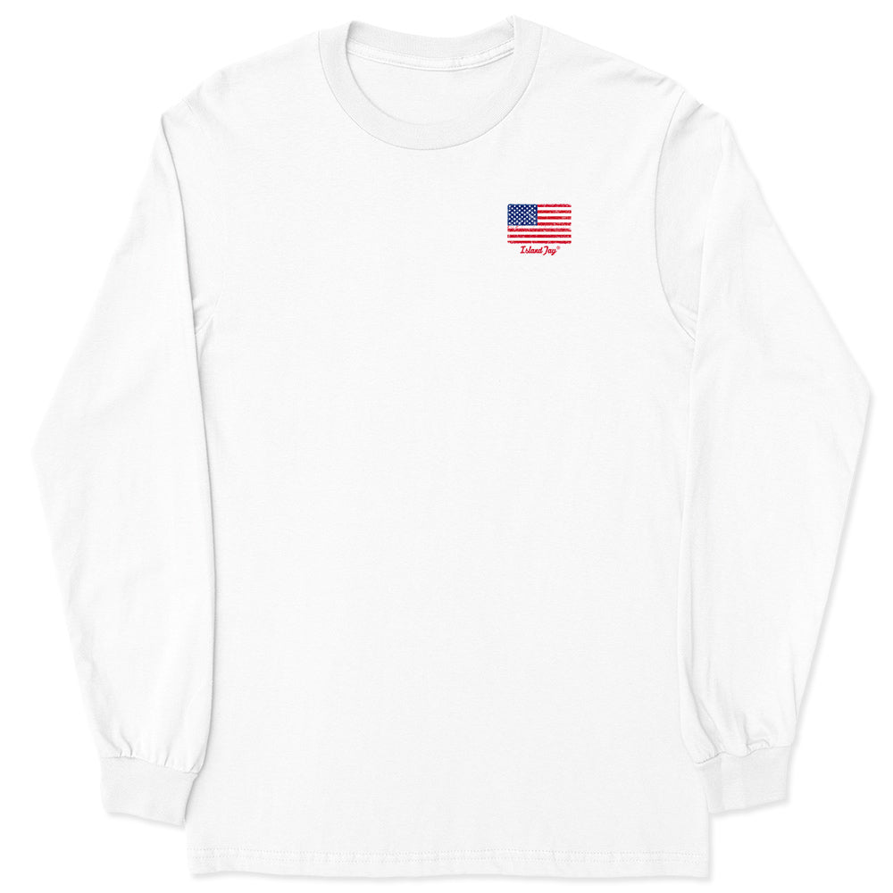 USA Flag & Palms Long Sleeve T-Shirt
