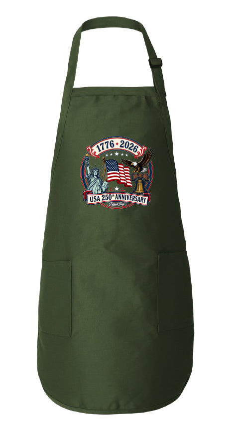 250th US Anniversary - Statue Of Liberty & Eagle Full-Length Apron