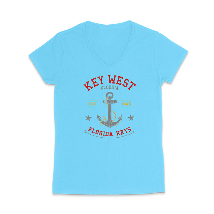 Light blue t-shirt with 'Key West, Florida Keys' design on a white background