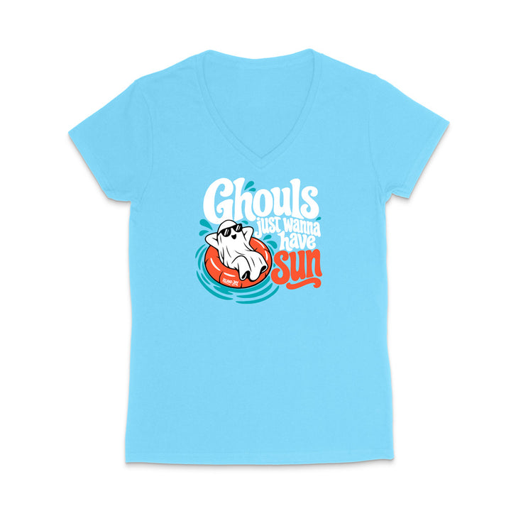 Ghouls Just Wanna Have Sun WOMEN'S V-Neck T-Shirt