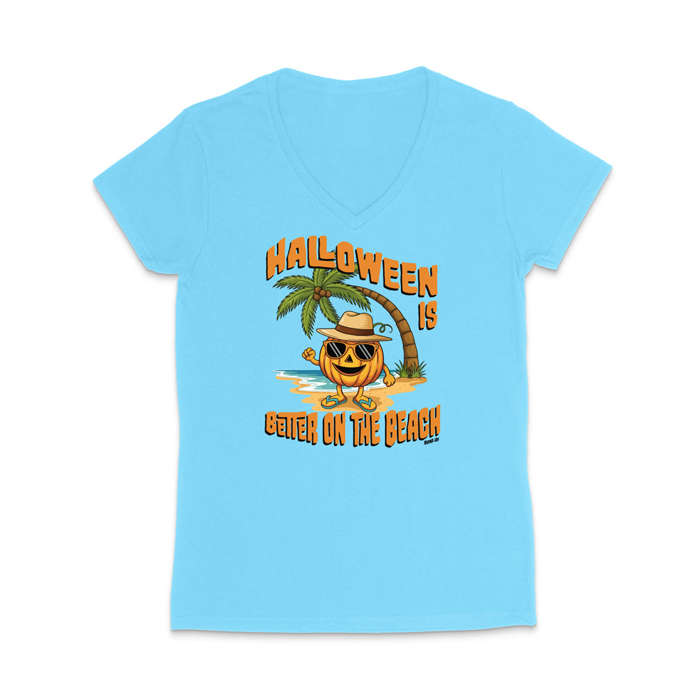 Halloween Is Better On The Beach WOMEN'S V-Neck T-Shirt