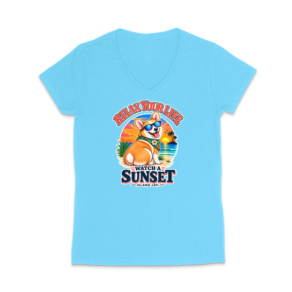 Relax Your Life Watch a Sunset WOMEN'S V-Neck T-Shirt