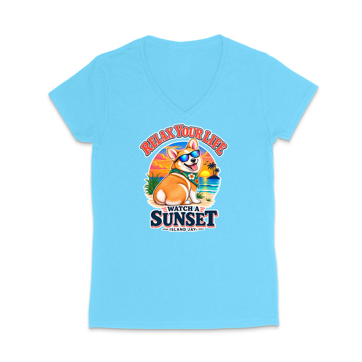 Relax Your Life Watch a Sunset WOMEN'S V-Neck T-Shirt