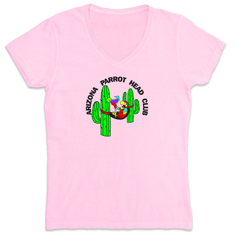 Arizona Parrot Head Club V-Neck T-Shirt Light Pink