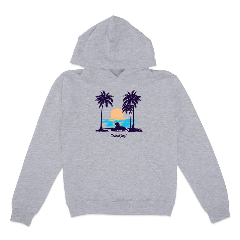 Sunset beach dog hoodie