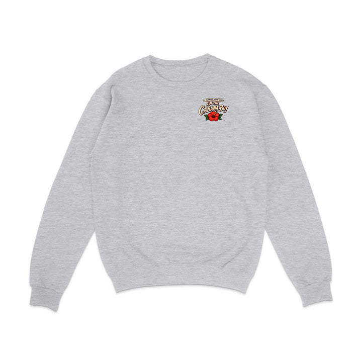 A light heather gray crewneck sweatshirt with a small graphic on the left chest featuring the words 'Buckeye County' in a stylized font above a red rose, shown on a plain white background.