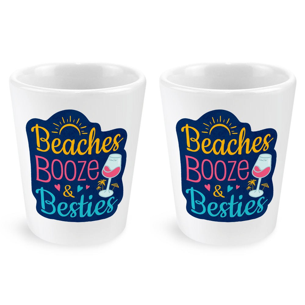 Beaches, Booze & Besties Shot Glass 2 Pack