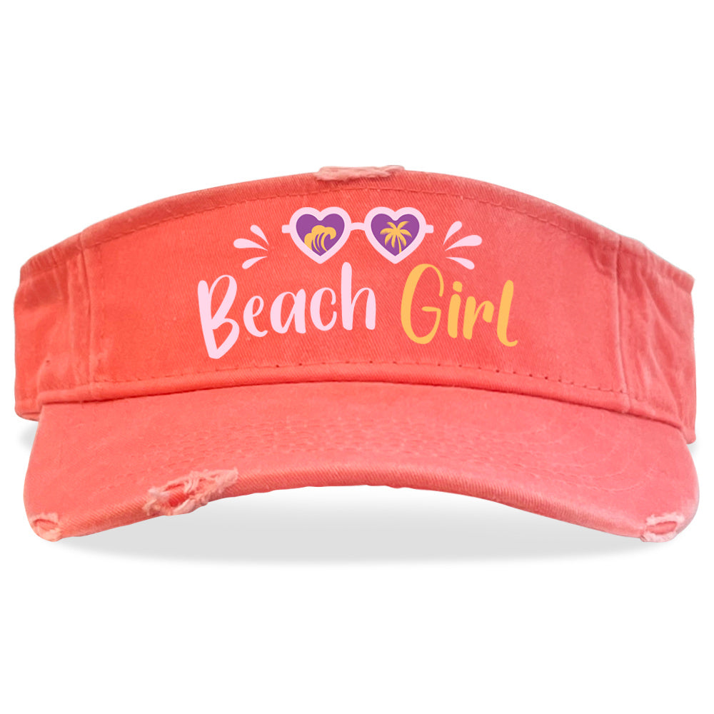 Beach Girl Visor Hat Coral Color
