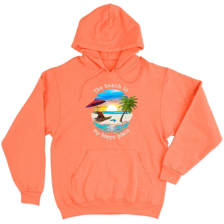 The Beach Is My Happy Place Tropical Getaway Soft Style Pullover Hoodie