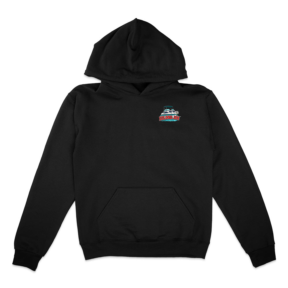 Black hoodie with skull design and 'Unknown Tattoo Co.' text on a white background