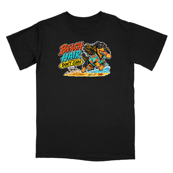 Beach Hair Don't Care Dog T-Shirt