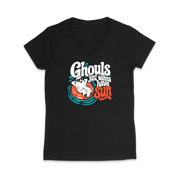 Ghouls Just Wanna Have Sun WOMEN'S V-Neck T-Shirt