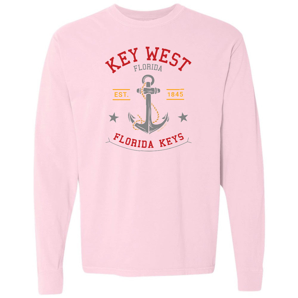 Pink sweatshirt with Key West, Florida design on a white background