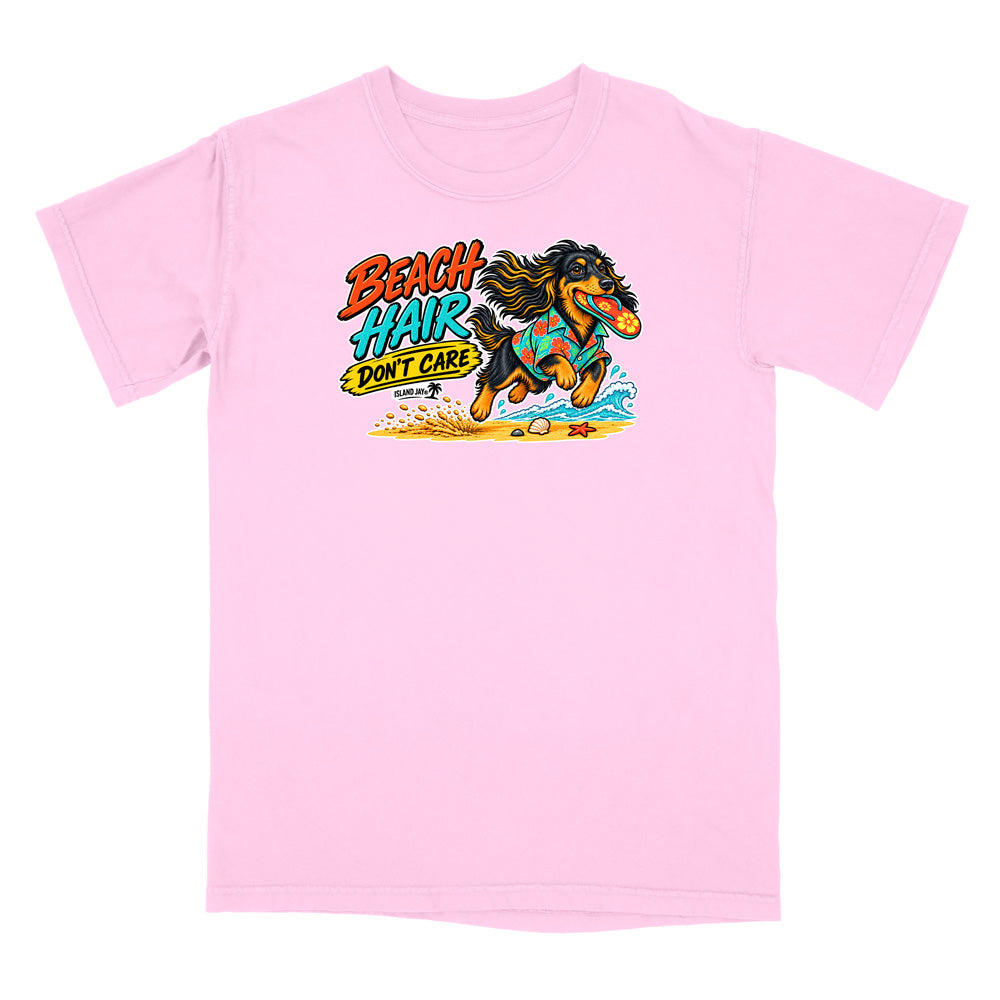 Beach Hair Don't Care Dog T-Shirt