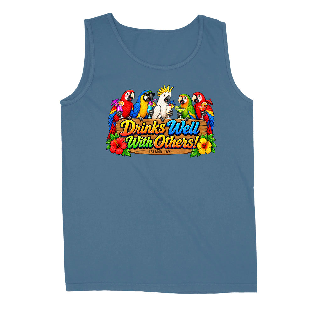 Drinks Well With Others Parrots Tank Top