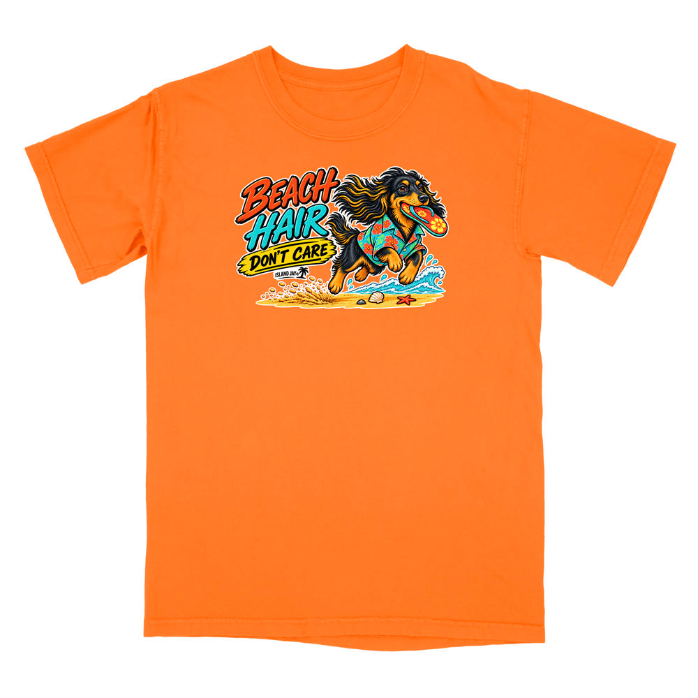 Beach Hair Don't Care Dog T-Shirt