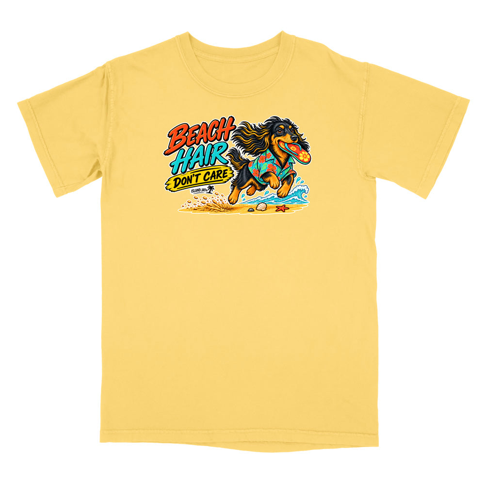 Beach Hair Don't Care Dog T-Shirt