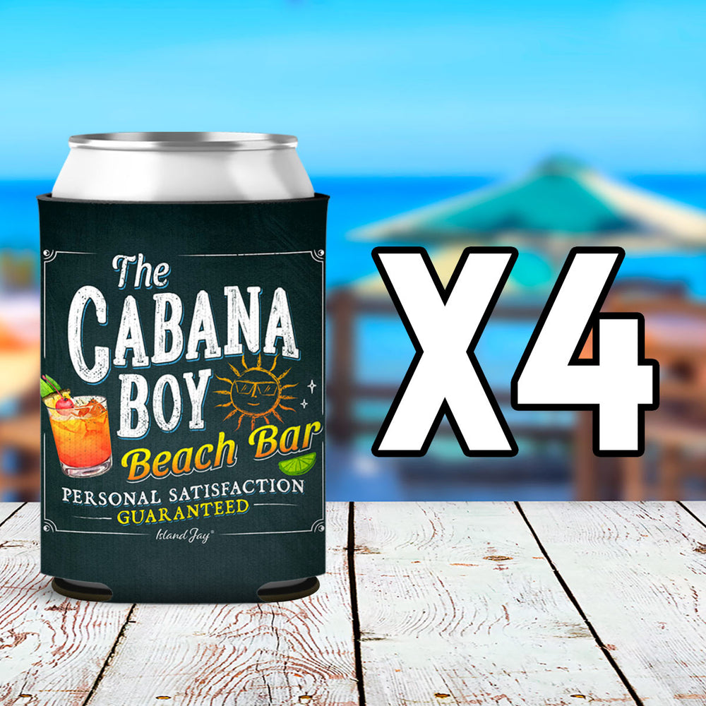 Where Is My Cabana Boy Beach Bar Can Cooler Sleeve 4 Pack