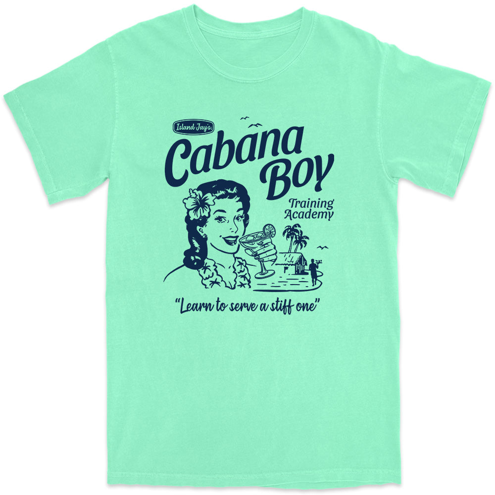 Cabana Boy Training Academy Vintage Art T-Shirt Island Reef Green
